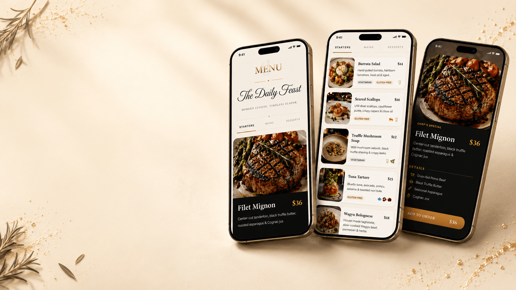 MaxyMenu app — premium digital restaurant menus on mobile